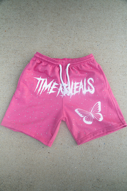 Pink Rhinestone Shorts