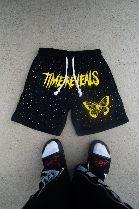 Black Rhinestone Shorts